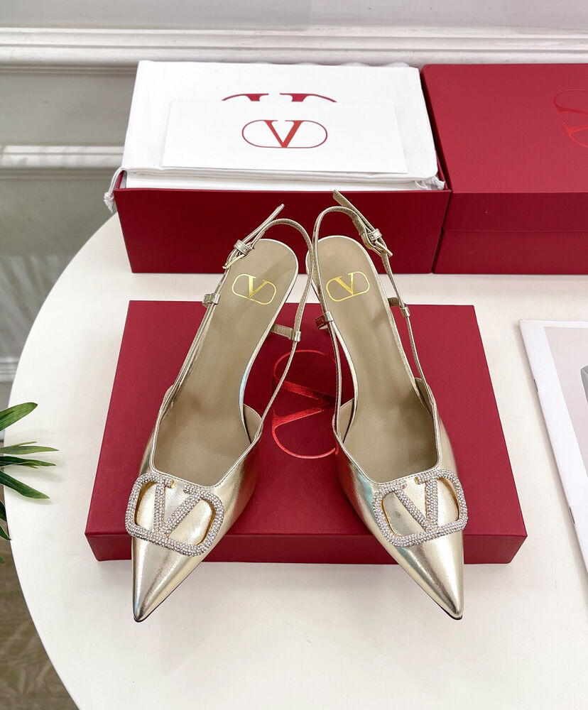 Vlogo Glow Laminated Nappa Slingback Pump 80 MM