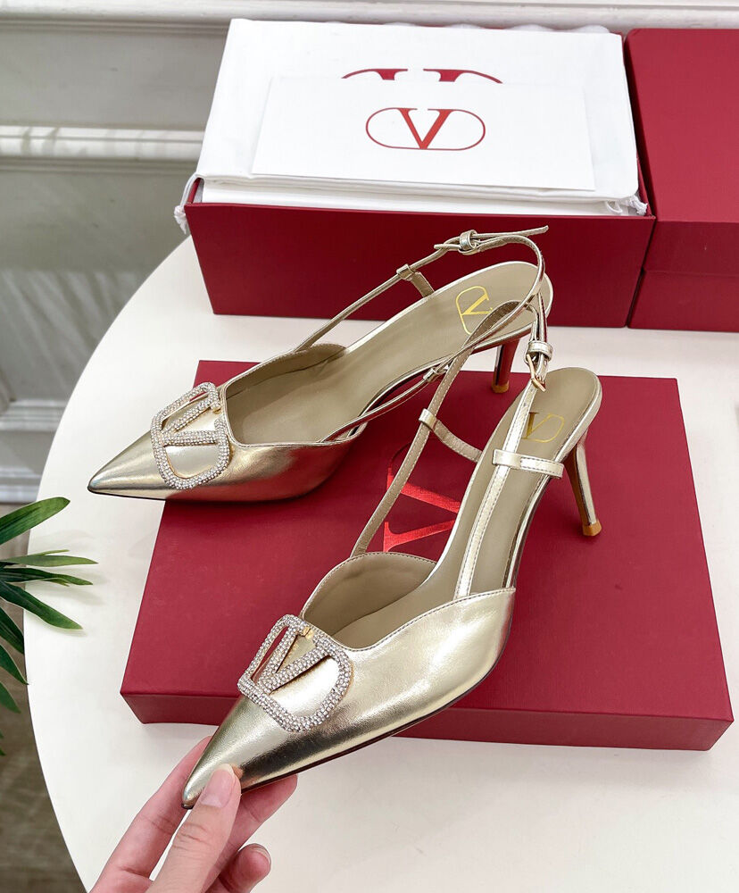 Vlogo Glow Laminated Nappa Slingback Pump 80 MM