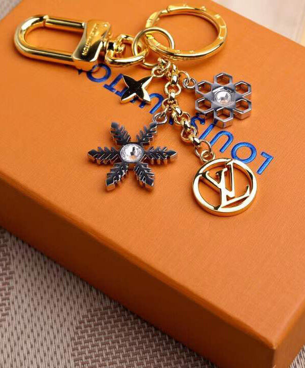 LV Snowflakes bag charm and key ring make snowflake-shaped