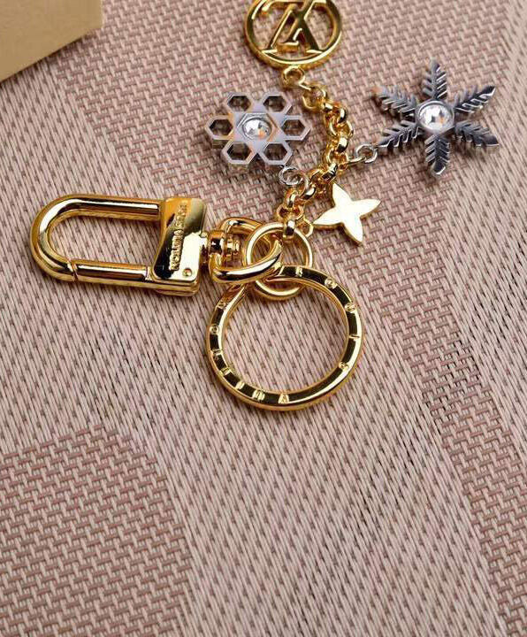 LV Snowflakes bag charm and key ring make snowflake-shaped