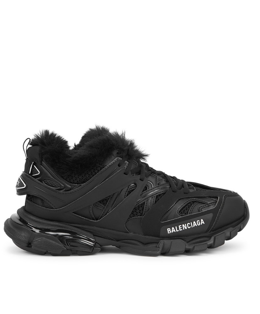 Track Faux Fur-Lined Nylon, Mesh and Rubber Sneakers