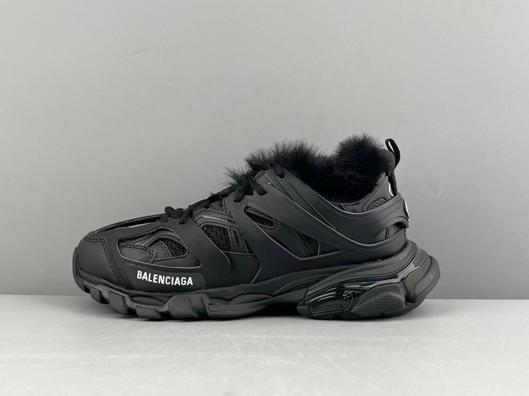 Track Faux Fur-Lined Nylon, Mesh and Rubber Sneakers