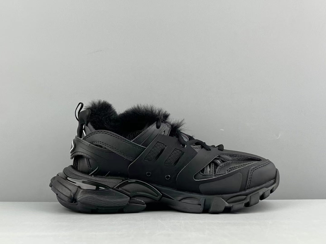 Track Faux Fur-Lined Nylon, Mesh and Rubber Sneakers