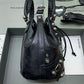 Le Cagole Small Black Leather Bucket Bag