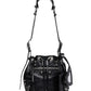 Le Cagole XS Studded Crinkled-Leather Bucket Bag