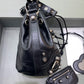 Le Cagole XS Studded Crinkled-Leather Bucket Bag