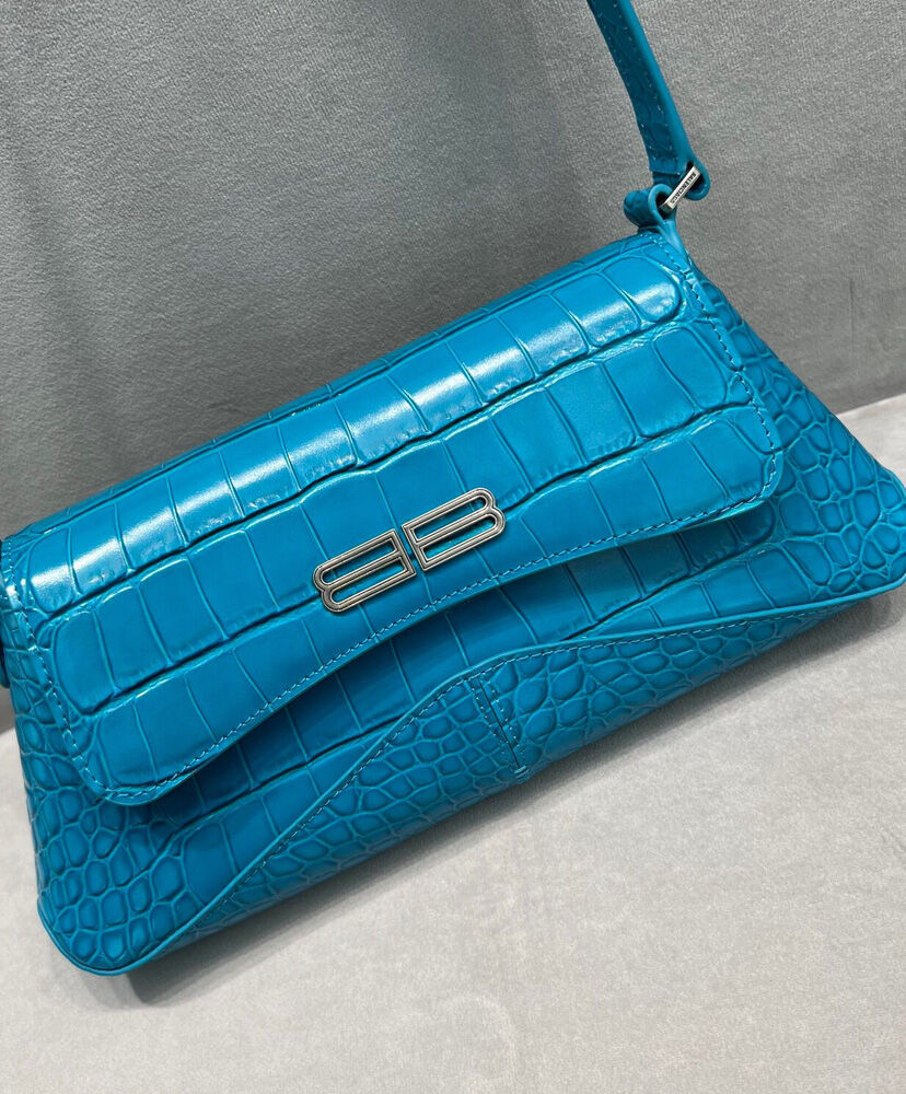 XX Small Flap Croc-effect Leather Shoulder Bag