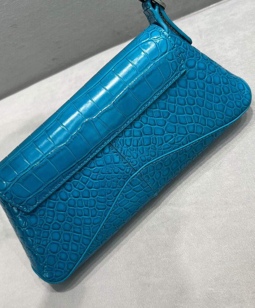 XX Small Flap Croc-effect Leather Shoulder Bag