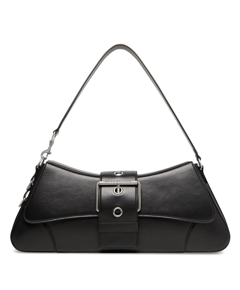 Lindsay Large Buckled Leather Shoulder Bag