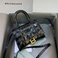 Hourglass Mini Croc-effect Leather Tote