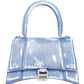 Hourglass Small Printed Denim Tote