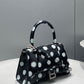 Hourglass Small Polka-dot Leather Tote - MarKat store