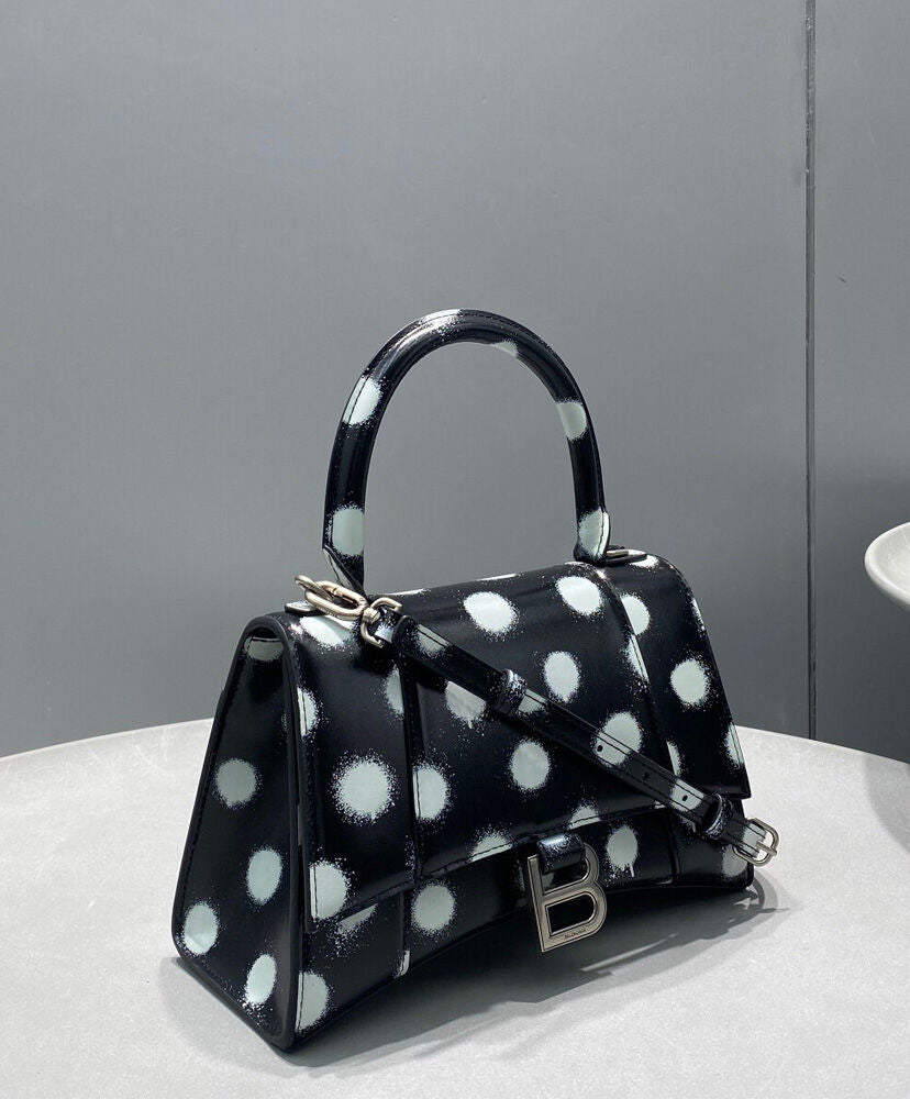 Hourglass Small Polka-dot Leather Tote - MarKat store