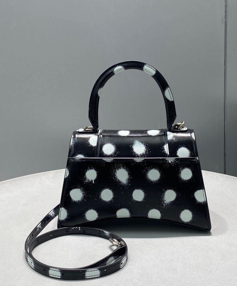 Hourglass Small Polka-dot Leather Tote - MarKat store