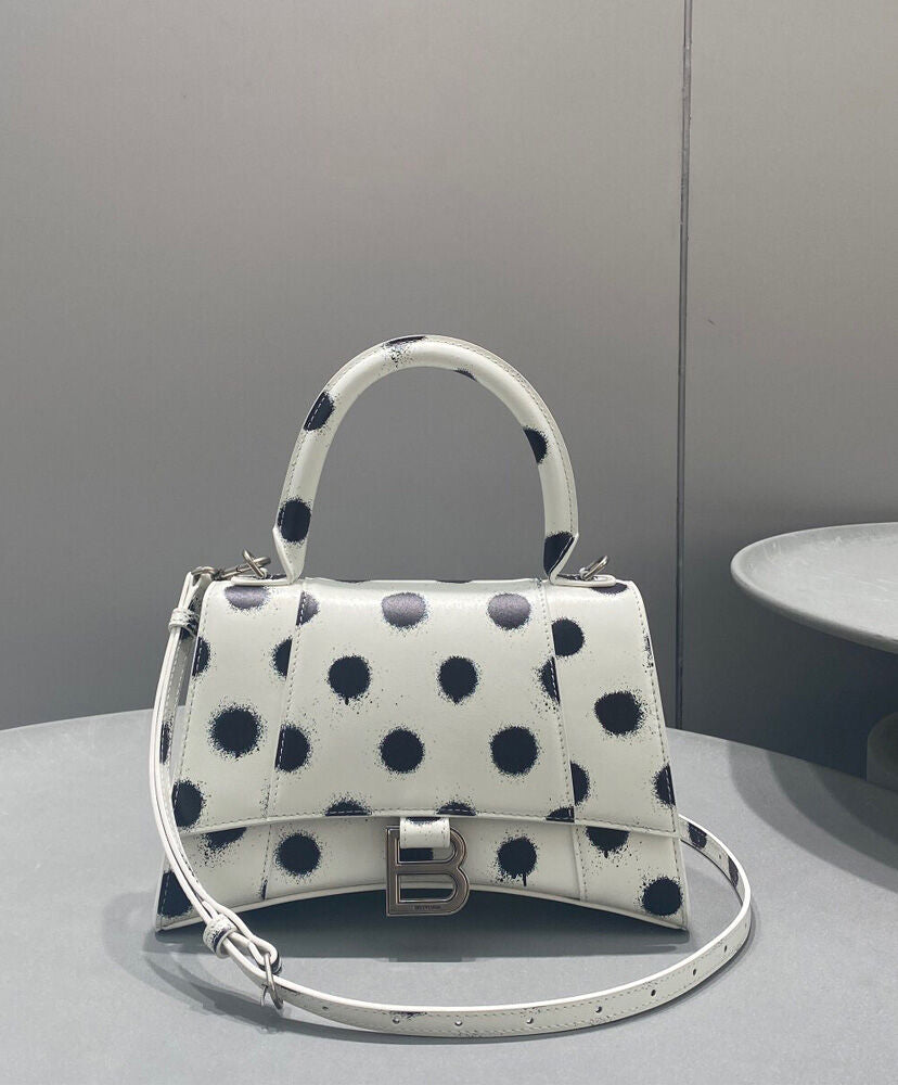 Hourglass Small Polka-dot Leather Tote - MarKat store