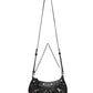 Le Cagole Mini Studded Crinkled-leather Shoulder Bag