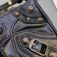Le Cagole Mini Studded Crinkled-leather Shoulder Bag
