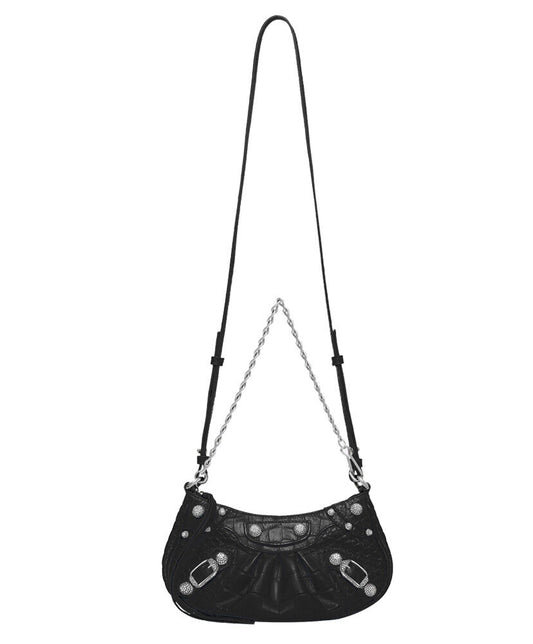 Le Cagole Mini Bag With Chain Crocodile Embossed