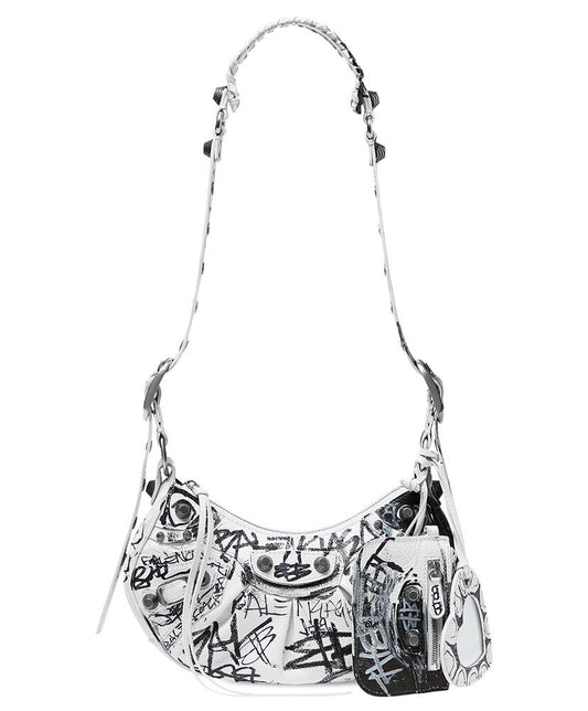 Le Cagole XS Studded Printed Leather Shoulder Bag