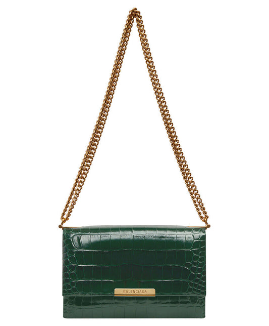 Triplet Small Bag in Crocodile-embossed Leather