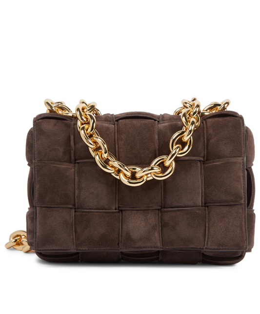 Chain Cassette Suede Shoulder Bag