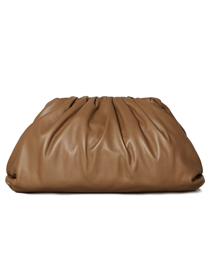 The Pouch Large Gathered Leather Clutch