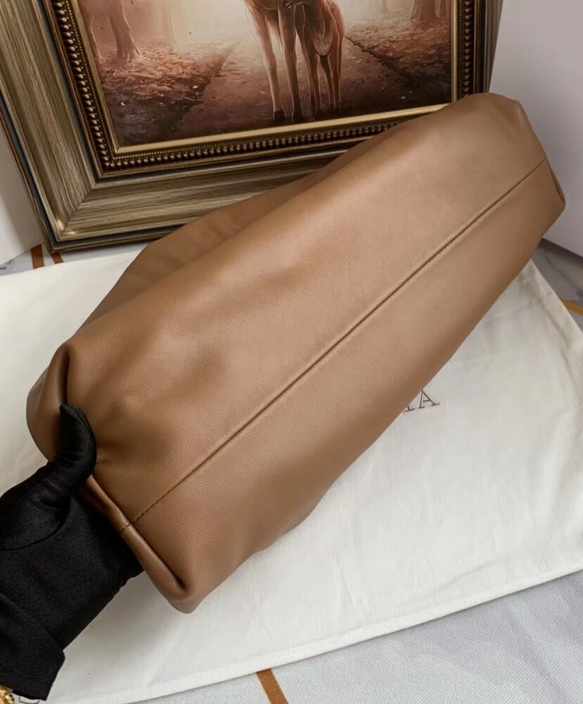 The Pouch Large Gathered Leather Clutch