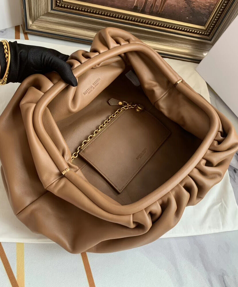 The Pouch Large Gathered Leather Clutch