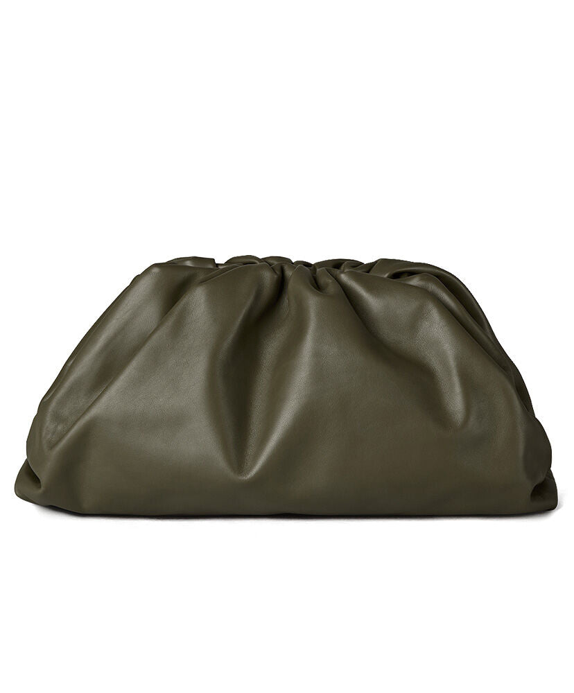 The Pouch Large Gathered Leather Clutch