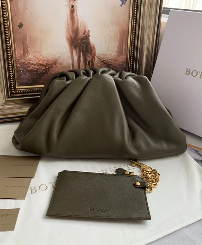 The Pouch Large Gathered Leather Clutch