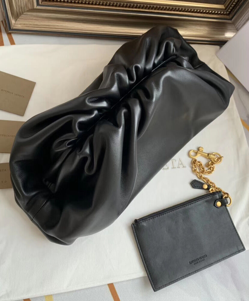 The Pouch Large Gathered Leather Clutch