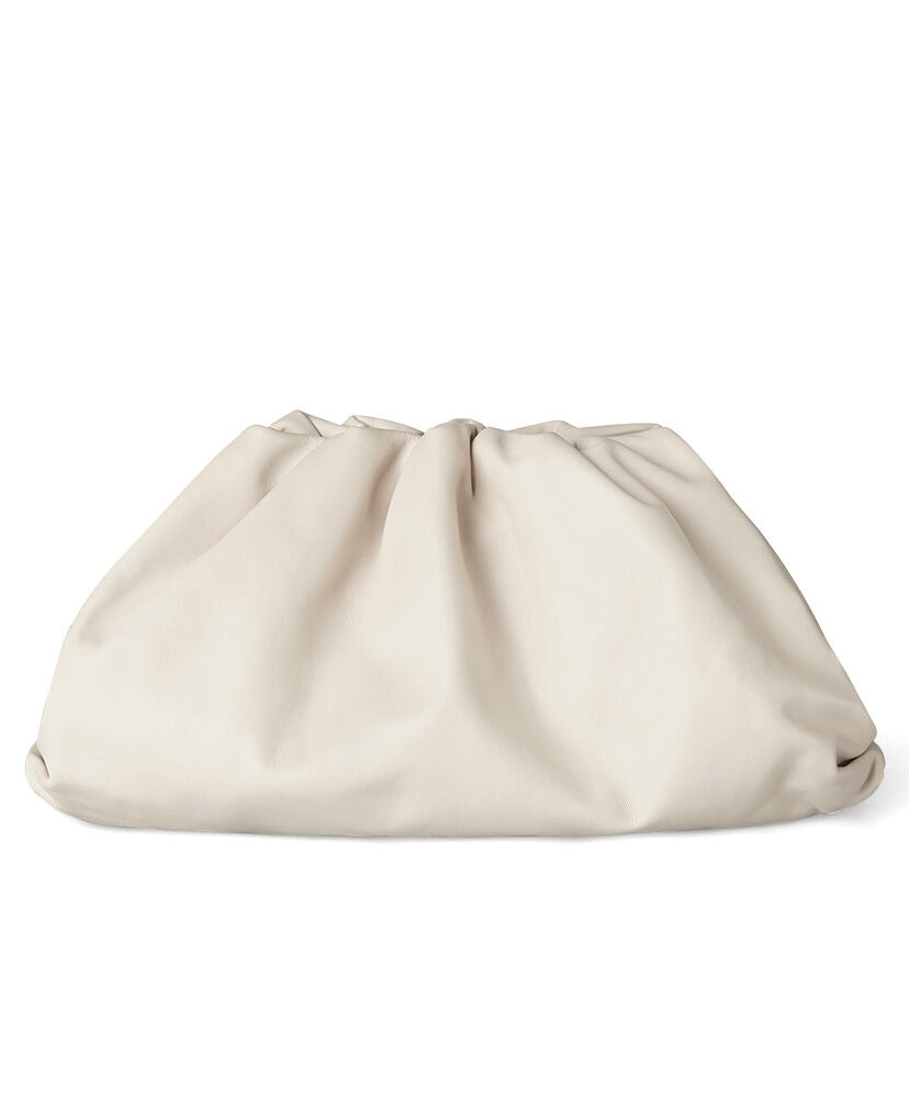 The Pouch Large Gathered Leather Clutch