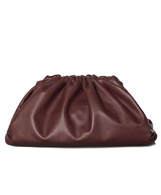 The Pouch Large Gathered Leather Clutch