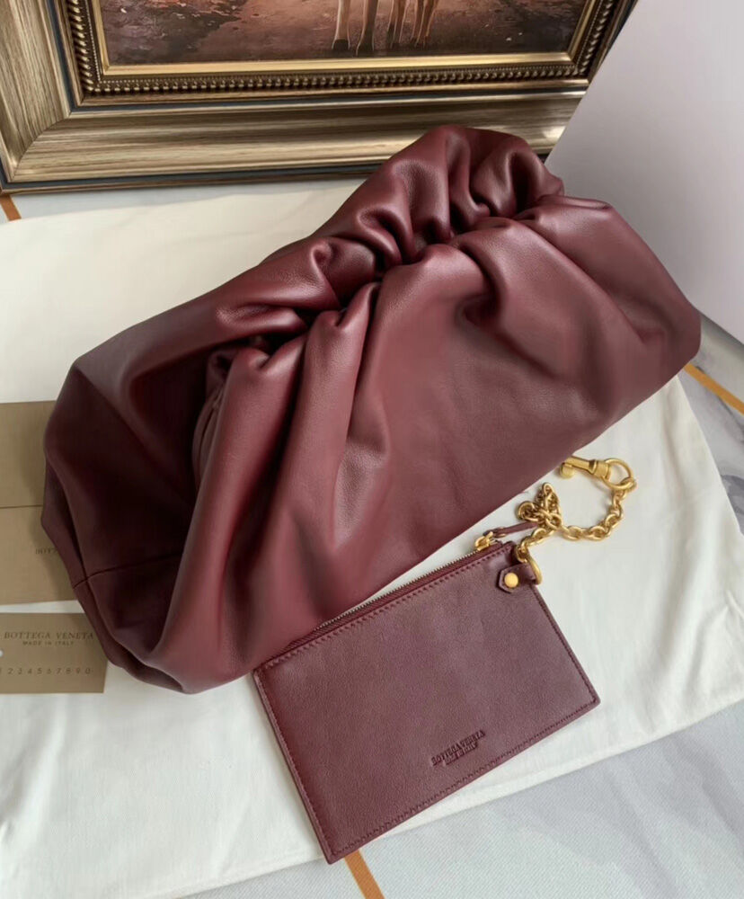 The Pouch Large Gathered Leather Clutch