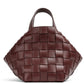 Bowling Cassette Intrecciato Leather Tote Burgundy