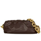 The Chain Pouch Gathered Leather Clutch