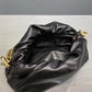 The Chain Pouch Gathered Leather Clutch