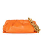 The Chain Pouch Gathered Leather Clutch