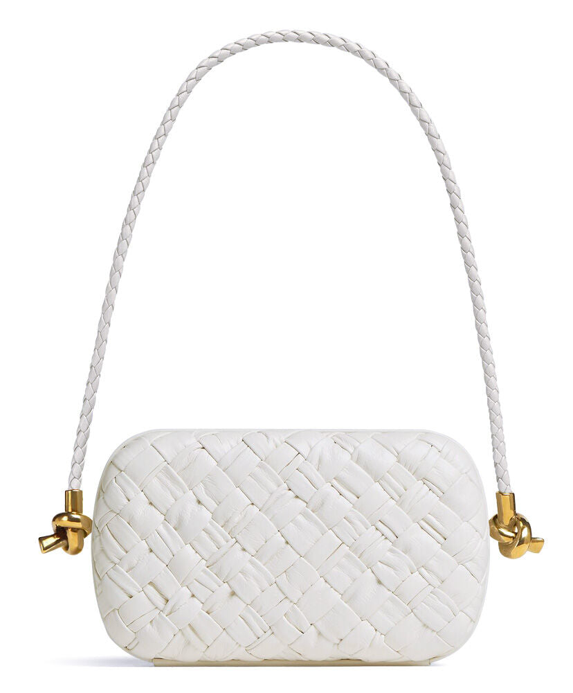 Bottega Veneta White ‘Knot Small’ Shoulder Bag