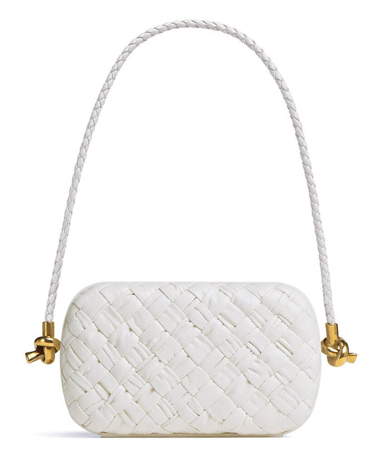 Bottega Veneta White ‘Knot Small’ Shoulder Bag