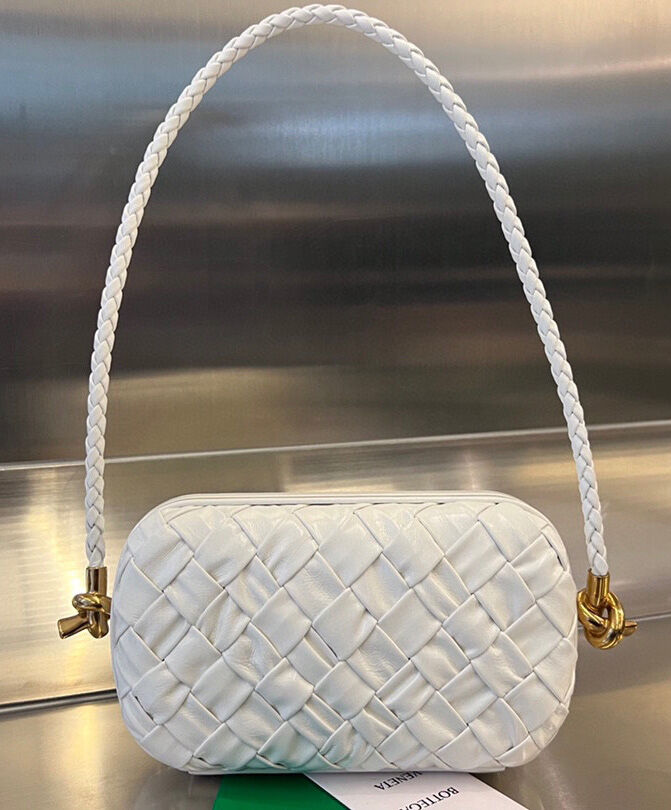 Bottega Veneta White ‘Knot Small’ Shoulder Bag