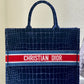 Dior Book Tote Blue Crocodile