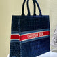 Dior Book Tote Blue Crocodile