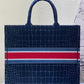 Dior Book Tote Blue Crocodile