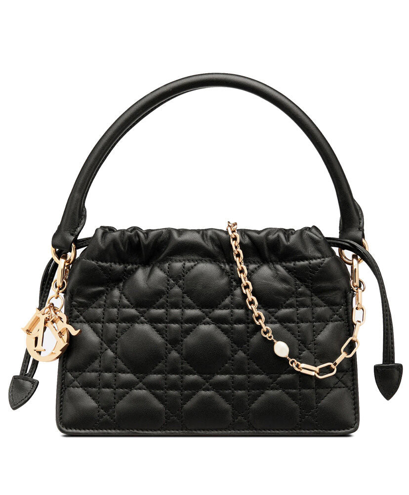 Lady Dior Top Handle Drawstring Mini Bag