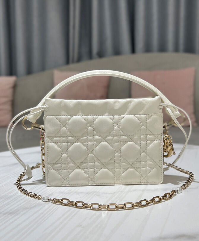 Lady Dior Top Handle Drawstring Mini Bag