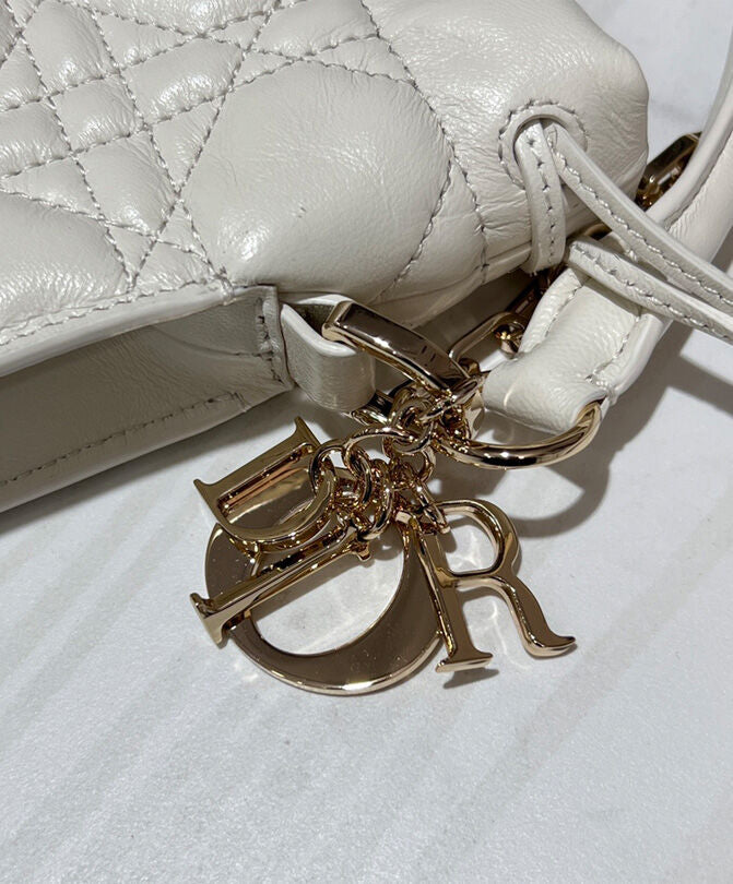 Lady Dior Top Handle Drawstring Mini Bag