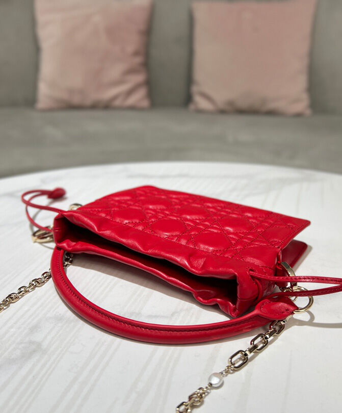 Lady Dior Top Handle Drawstring Mini Bag