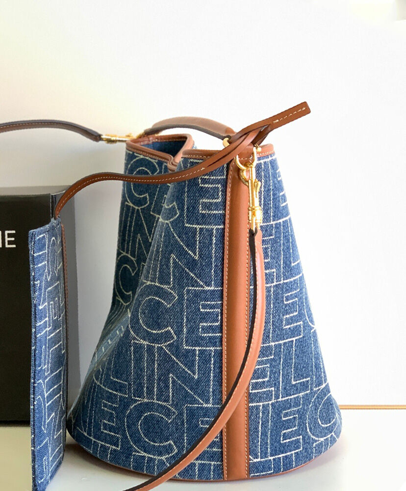 Bucket 16 Bag In Denim With Celine All-Over Print