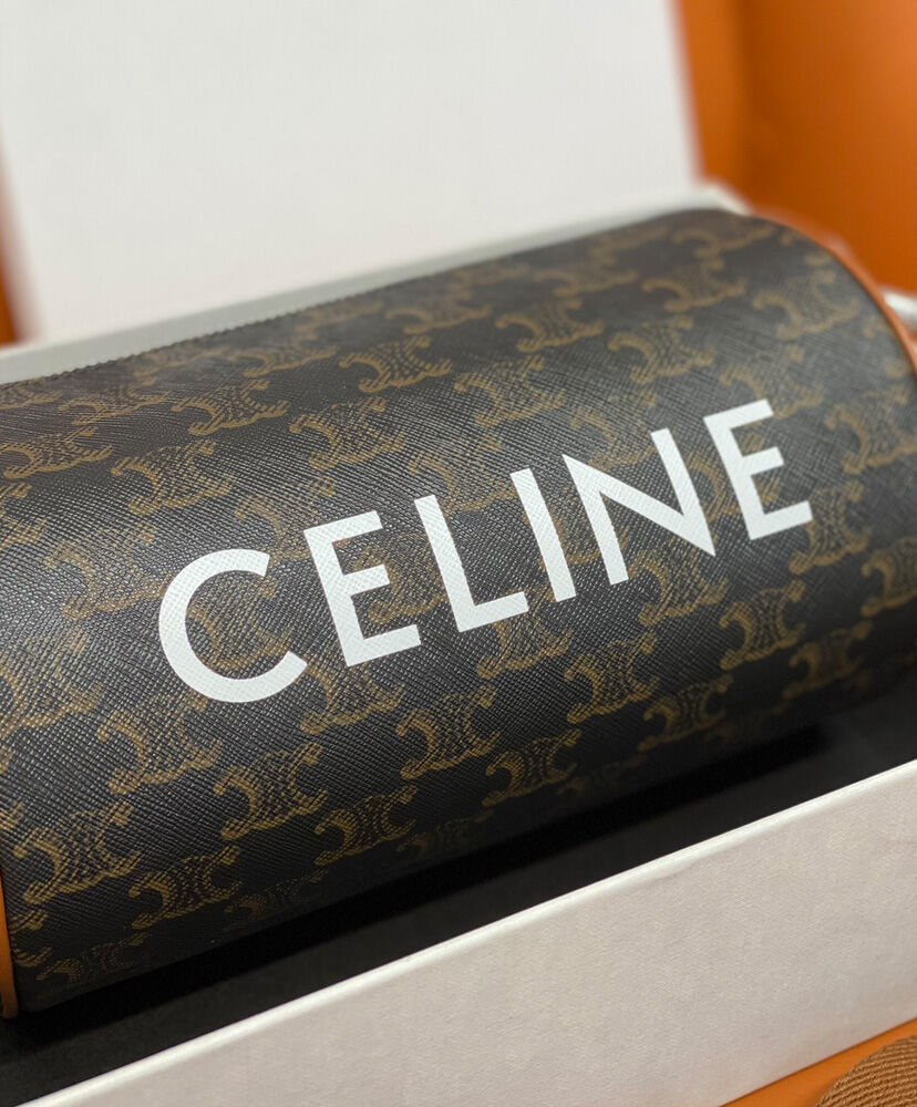 Cylinder Bag In Triomphe Canvas XL With Celine Print